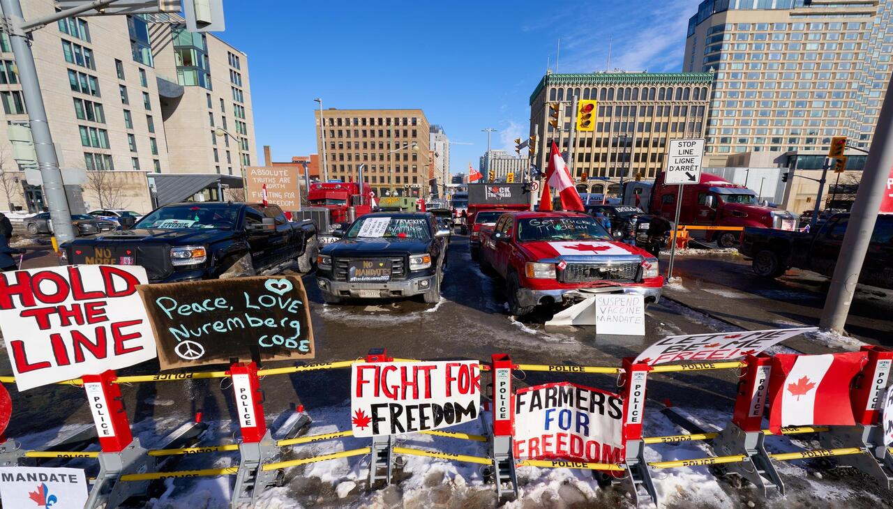 Camioneros protestan en Canadá