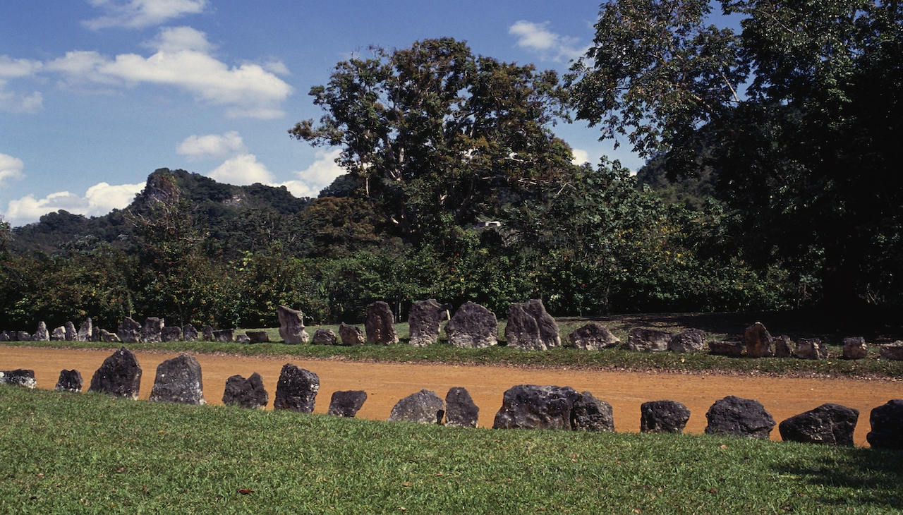 Las canchas de pelota ceremoniales de Caguana. Foto: DeAgostini/Getty Images.