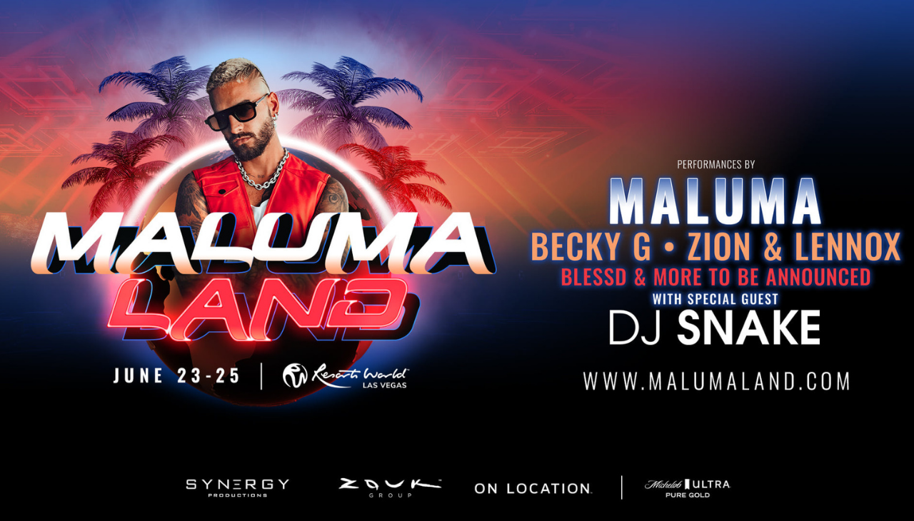 Maluma Land se llevará a cabo del 23 al 25 de junio en Las Vegas. Foto: MALUMA LAND