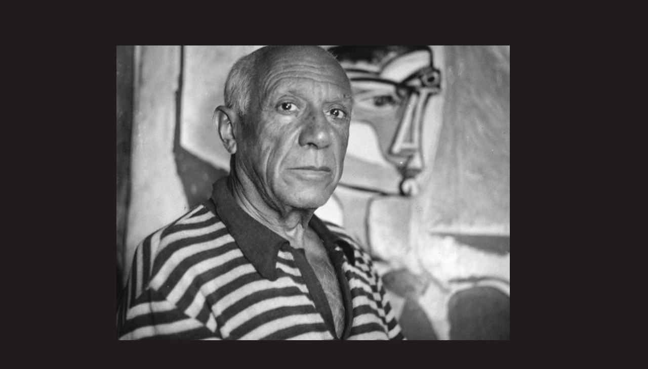 Picasso at his studio in Cannes, France. Getty Images