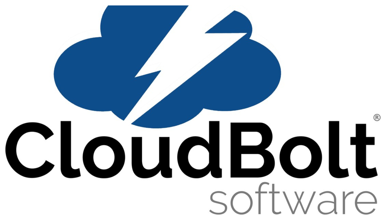 The CloudBolt company logo of a dark blue cloud with a stylized lightning bolt within it. Below reads "CloudBolt software."