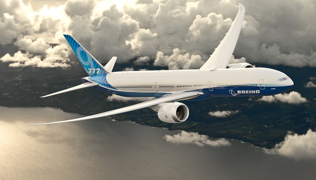 Boeing 777, image taken from Boeing's digital press room.