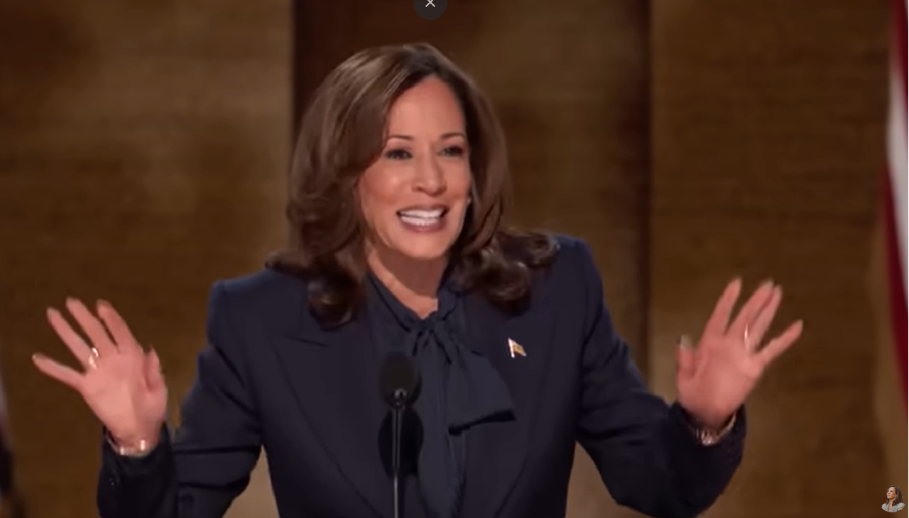 Kamala Harris, durante la aceptación de la candidatura presidencial por el Partido Demócrata.