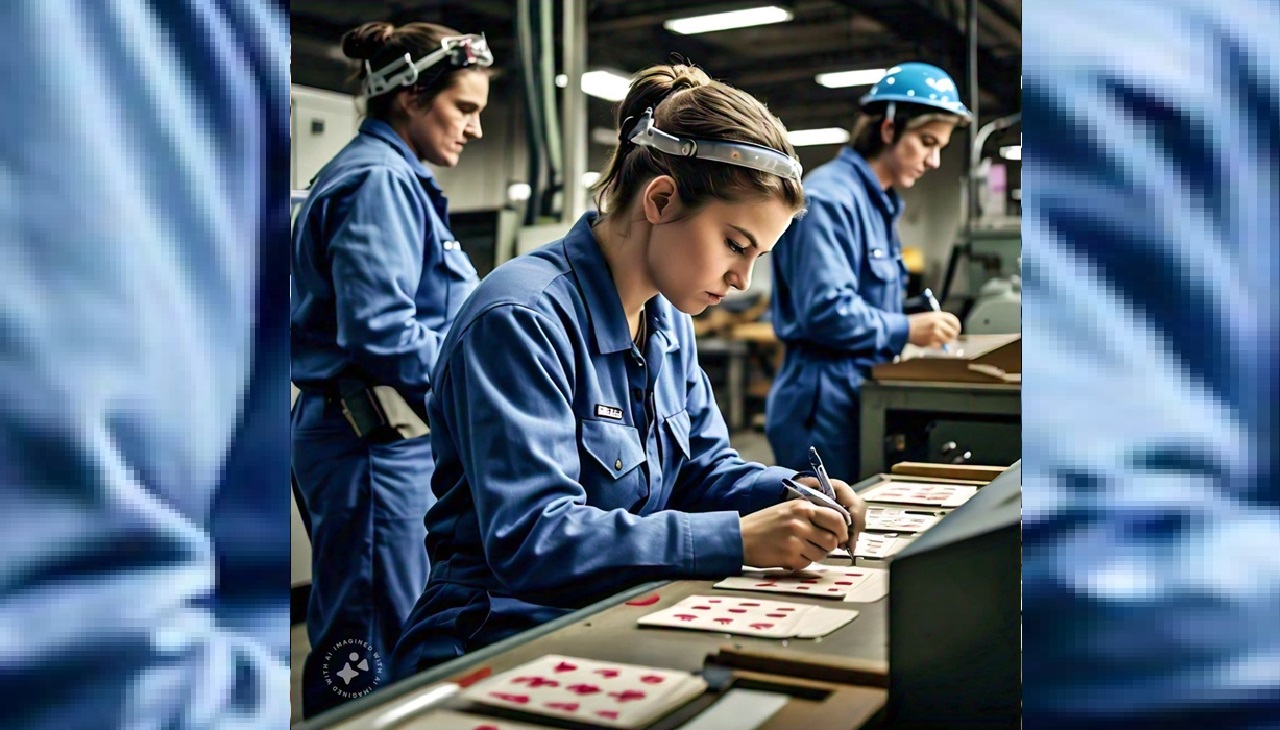 Trabajadores en una línea de producción