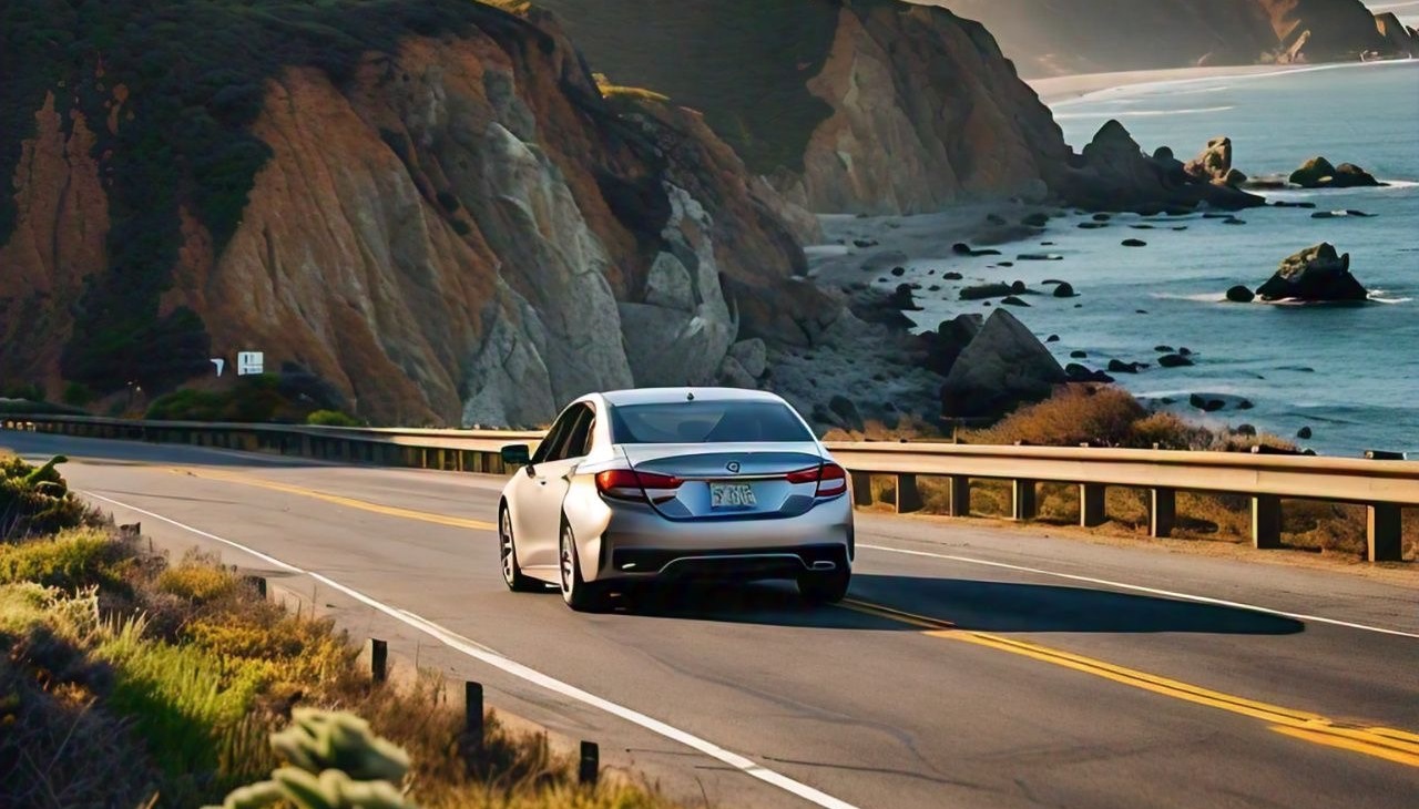 Carro por vía de California.