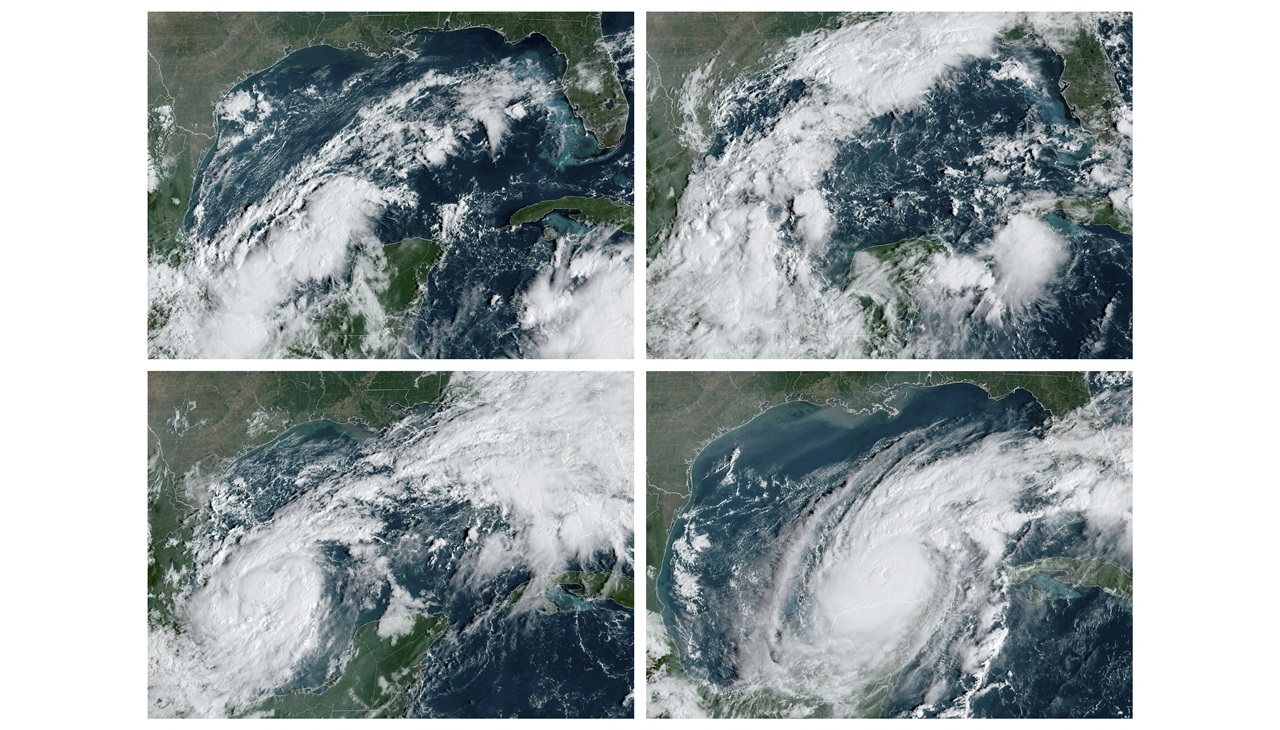 Satellite images of how Hurricane Milton was formed. Photo by HANDOUT / NOAA / AFP