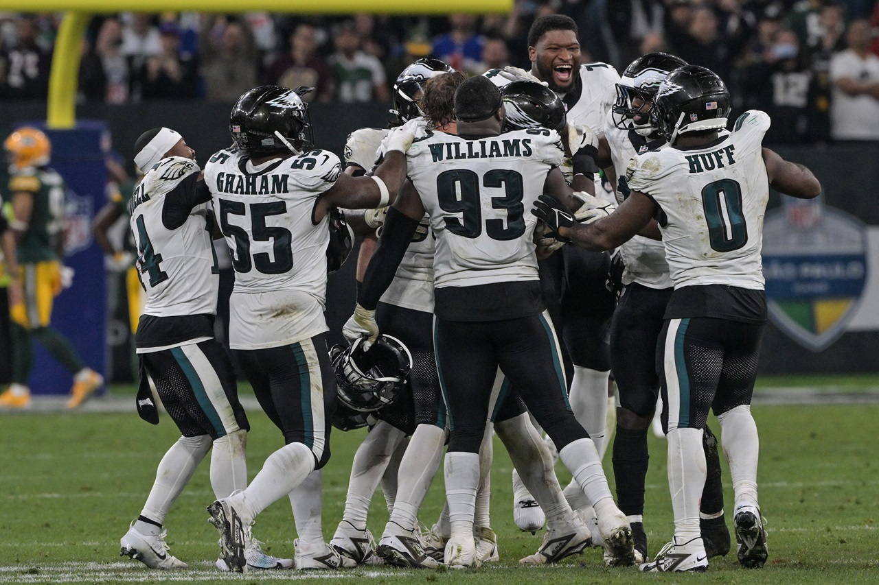 Eagles celebran una nueva victoria. Foto de Archivo por Nelson ALMEIDA / AFP.