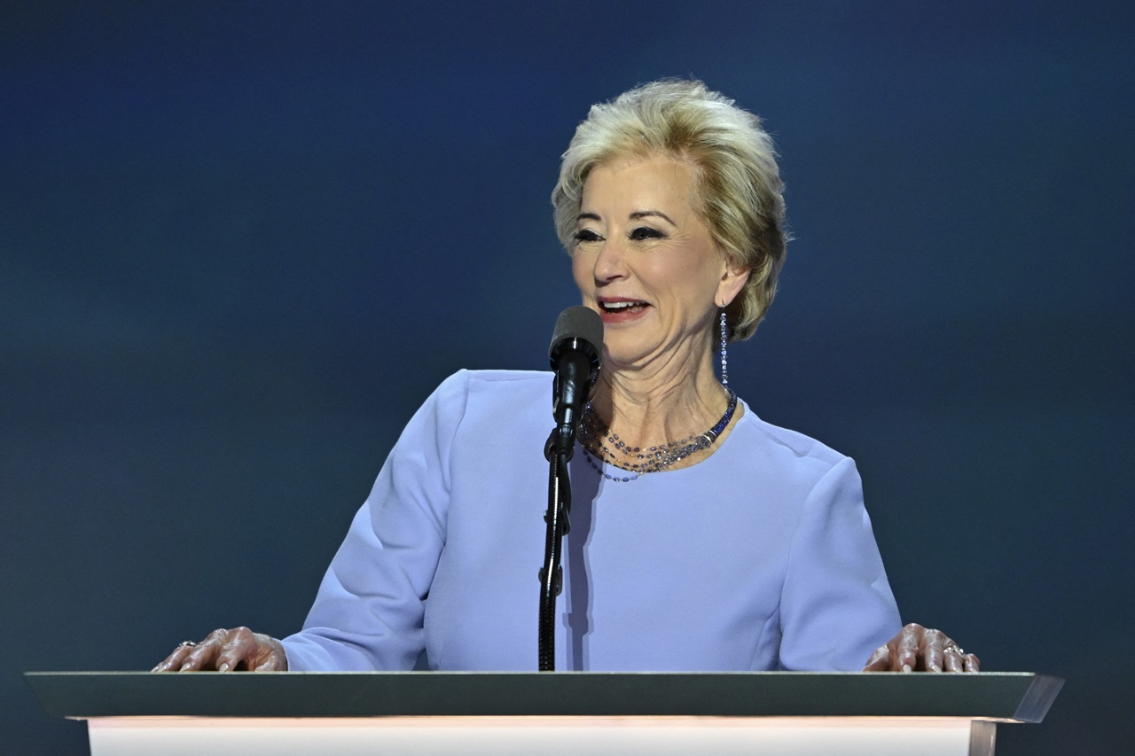 US President-elect Donald Trump announced his intention to nominate Linda McMahon, former Administrator of the Small Business Administration, as the United States Secretary of Education. (Photo by ANDREW CABALLERO-REYNOLDS / AFP)