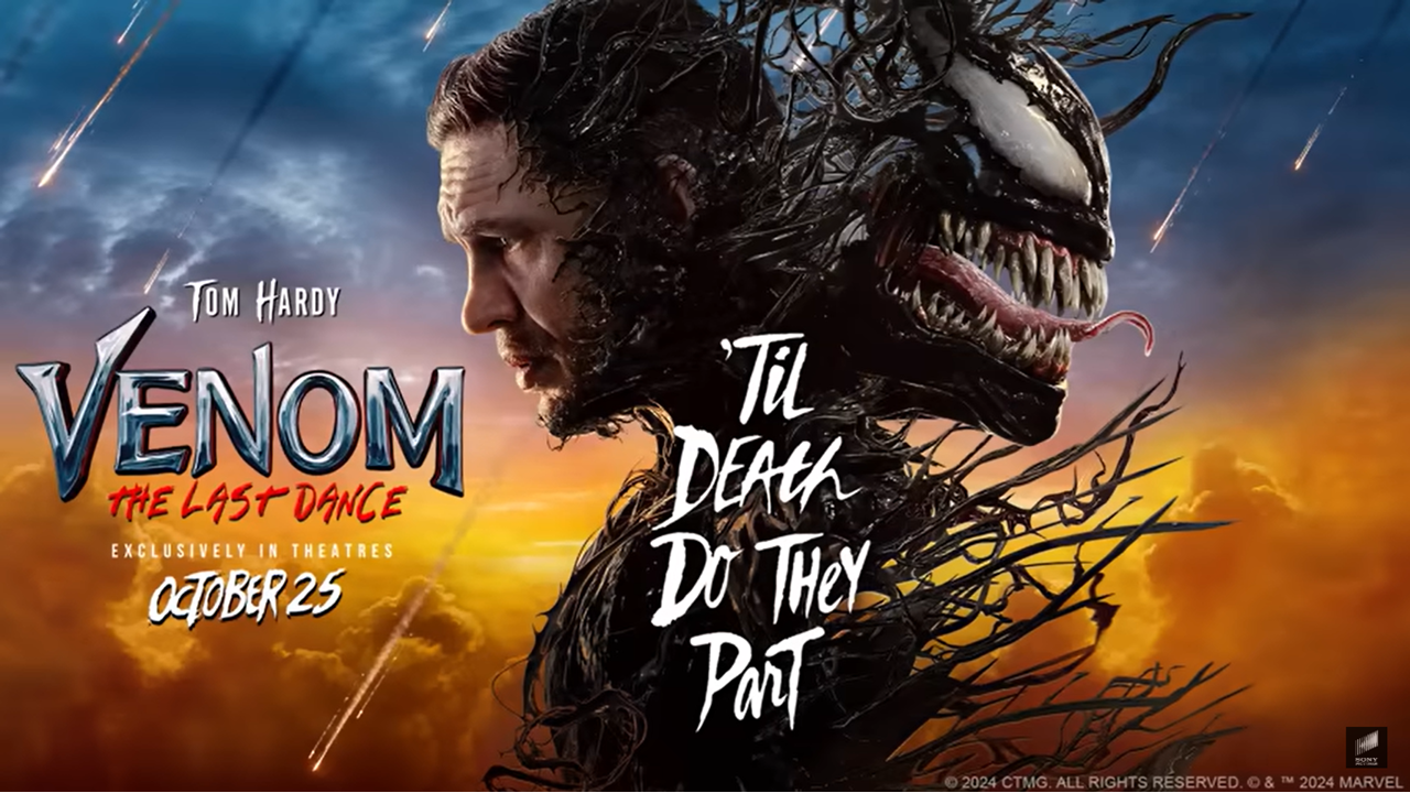 Poster de Venom III. Pantallazo tomado del trailer de la película.