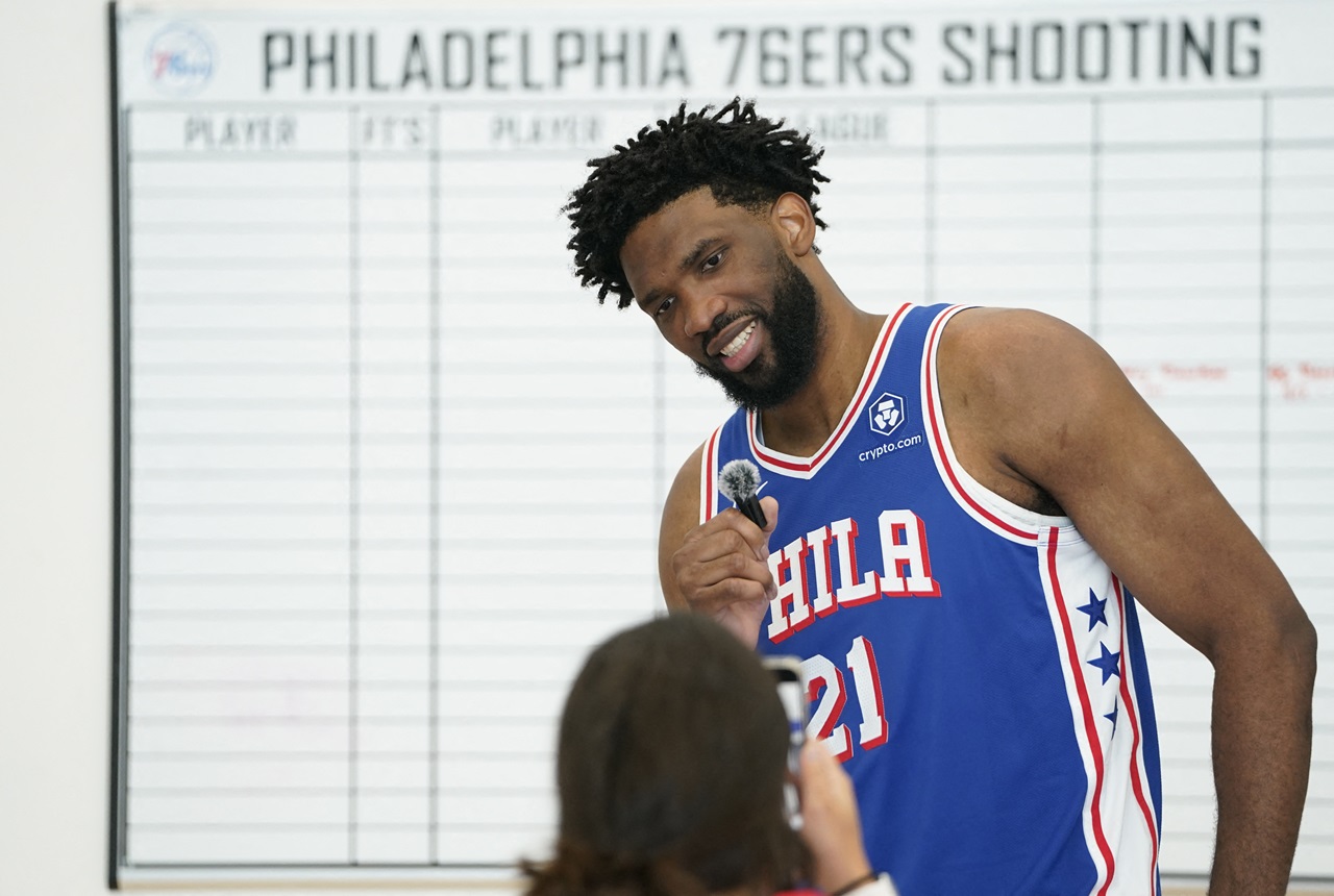 Philadelphia 76ers center Joel Embiid was the star of the match. (File Photo by TIMOTHY A. CLARY / AFP)