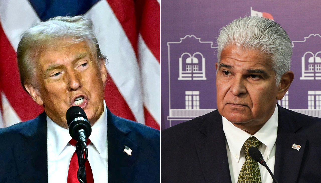 United States Elected President Donald Trump (L) and Panama's President Jose Raul Mulino. (Photo by Jim WATSON and Armando ACEVEDO / AFP)