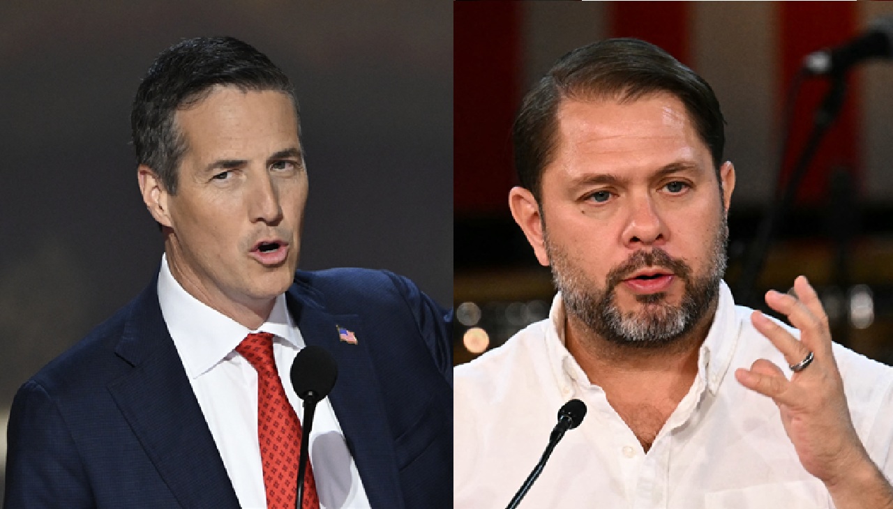 Bernie Moreno (izquierda) y Rubén Gallego tomaron posesión en el Senado. Están en orillas opuestas, aunque tienen enormes desafíos. (Fotos: AFP)