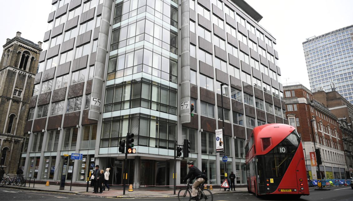 View of the Cambridge Analytica headquarters in London, Britain, March 24, 2018. EPA-EFE FILE/NEIL HALL
