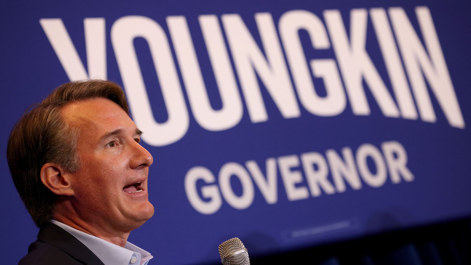 Republican Glenn Youngkin triumphed in his Virginia gubernatorial race over Democrat Terry McAuliffe on Nov. 2, 2021. Photo: Win McNamee/Getty Images.
