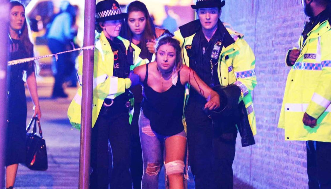 The Manchester police suspect terrorism after a deadly explosion at an arena in Manchester, where the American pop star Ariana Grande had been performing.  GOODMAN/LNP/REX/SHUTTERSTOCK/AP
