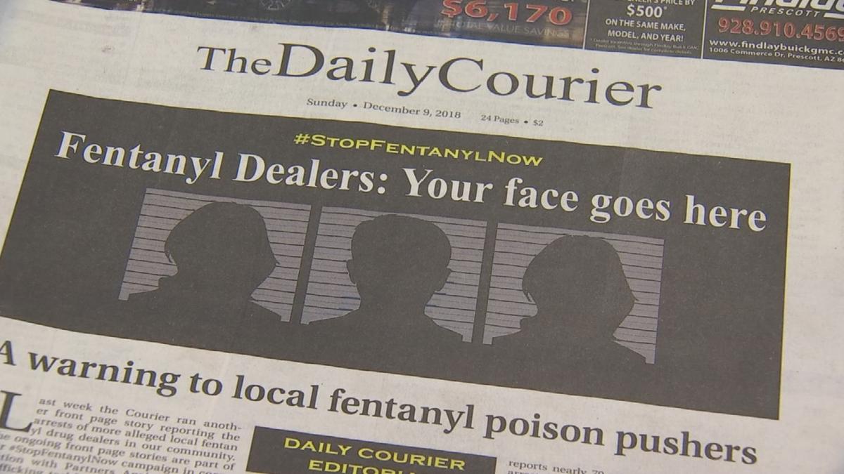 A front page of the Daily Courier in Prescott, AZ warning dealers in the area of the coverage. Photo: 3TV/CBS 5