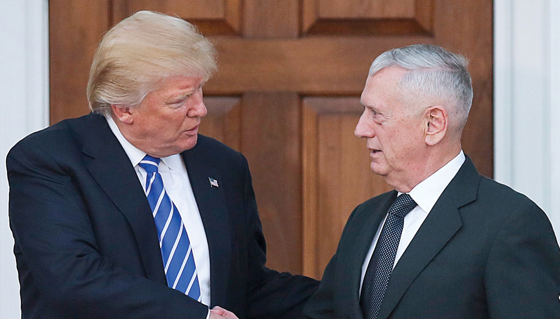 Archive: (11/19/2016) President-elected Donald Trump (L) shakes James Mattis' hand. Mattis has been nominated as new Secretary of State. EFE.
