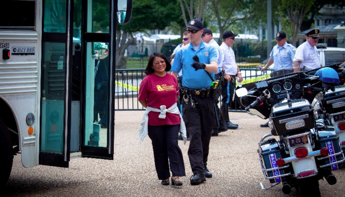Community leader Carmen Guerrero, of Norristown, was among the activists arrested during an immigration rally in Washington D.C. Photo by Harvey Finkle
