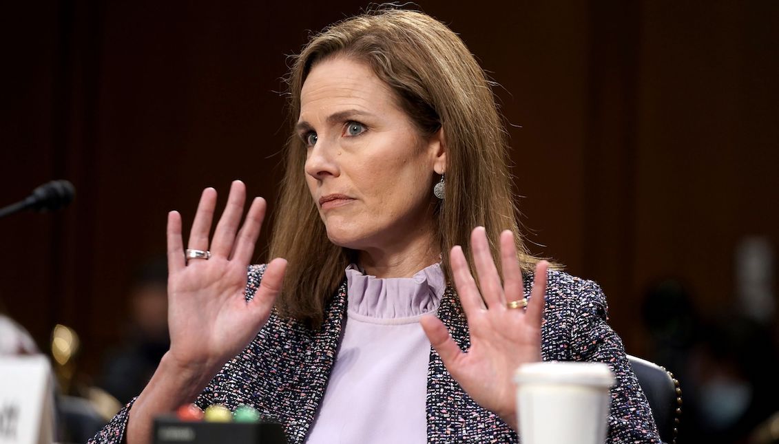 Judge Amy Coney Barrett commented on her own past writings, decisions and general legal philosophy, but not much else during her hearing before the Senate. Photo: Getty Images.