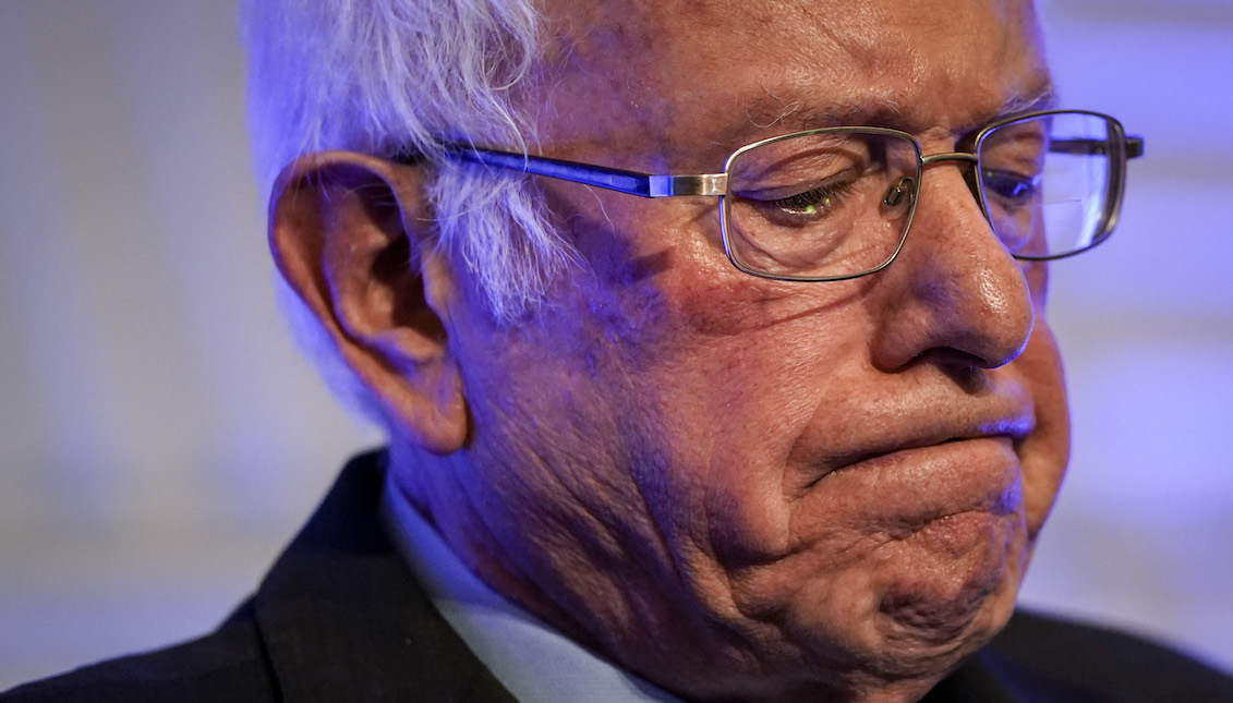 CHARLESTON, SC - FEBRUARY 24: Democratic presidential candidate Sen. Bernie Sanders (I-VT) pauses while speaking at the South Carolina Democratic Party "First in the South" dinner on February 24, 2020, in Charleston, South Carolina. (Photo by Drew Angerer/Getty Images)