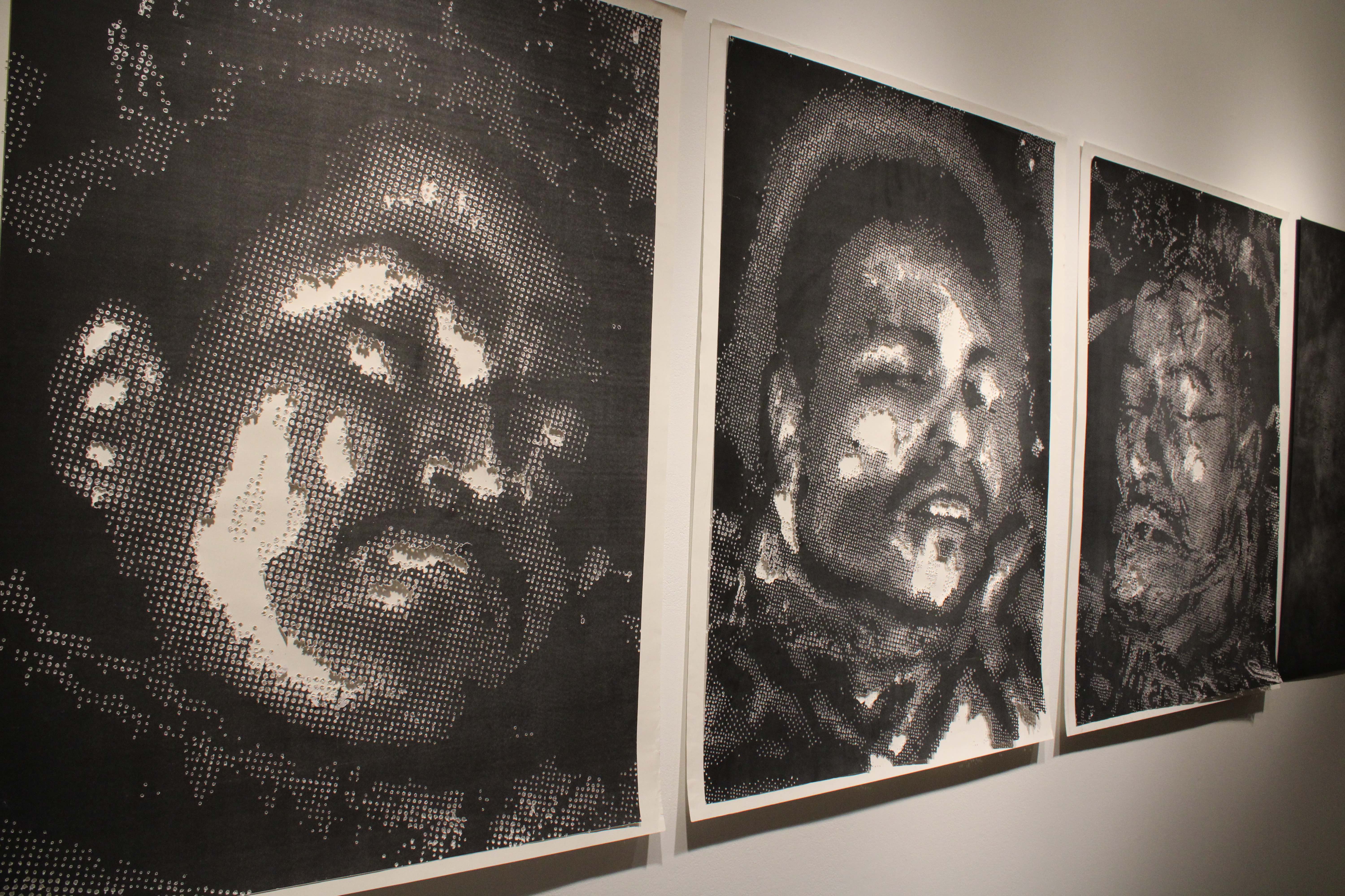 On display at The Print Center in Philadelphia through March 21, an exhibition from Miguel Aragón explores the limits of documenting violence by depicting homicide victims in Ciudad Juárez. Photo: Emily Neil / AL DÍA News 