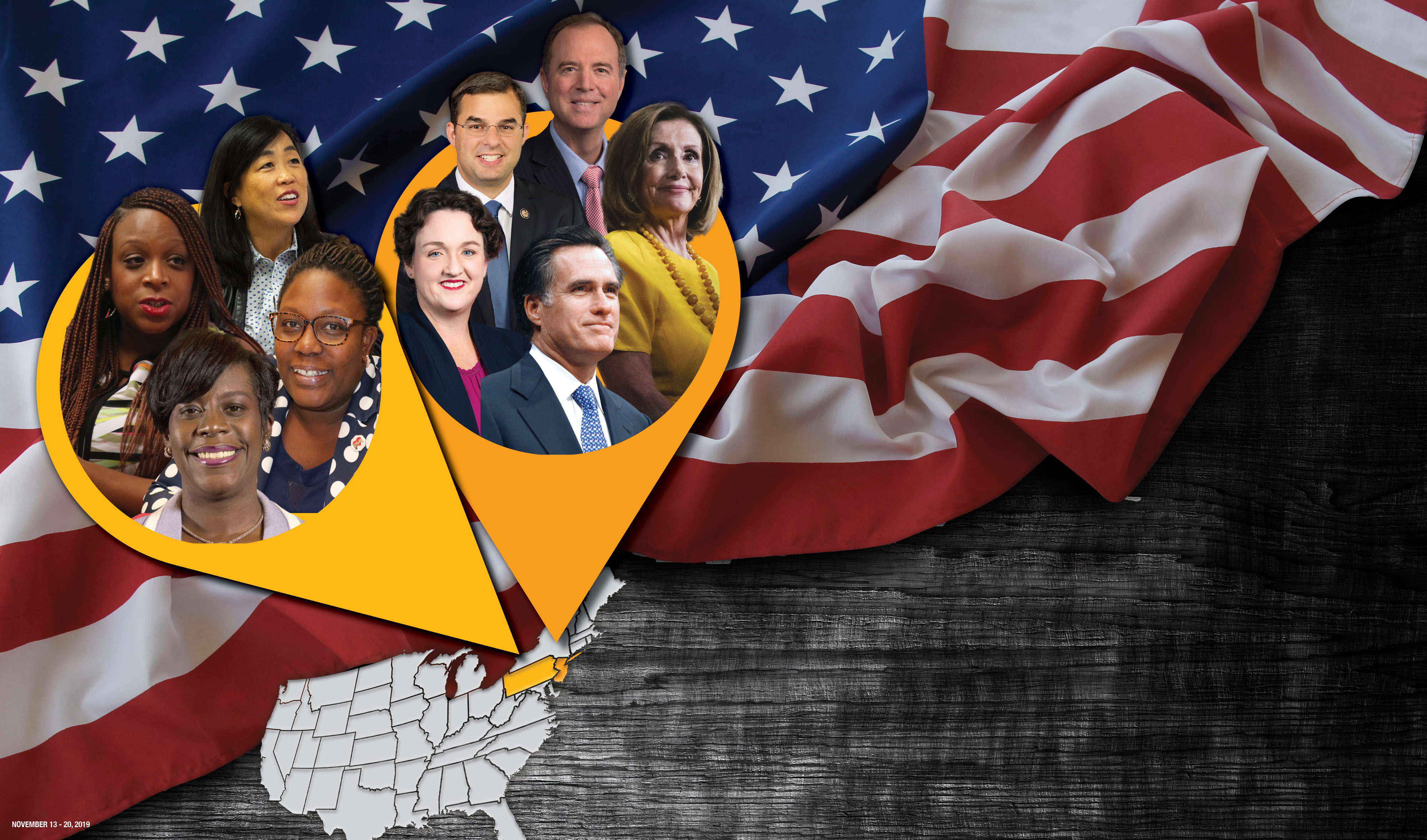 Here's who AL DÍA picked as the top politicians nationally and locally for 2019. Graphic: Maybeth Peralta/AL DÍA News.