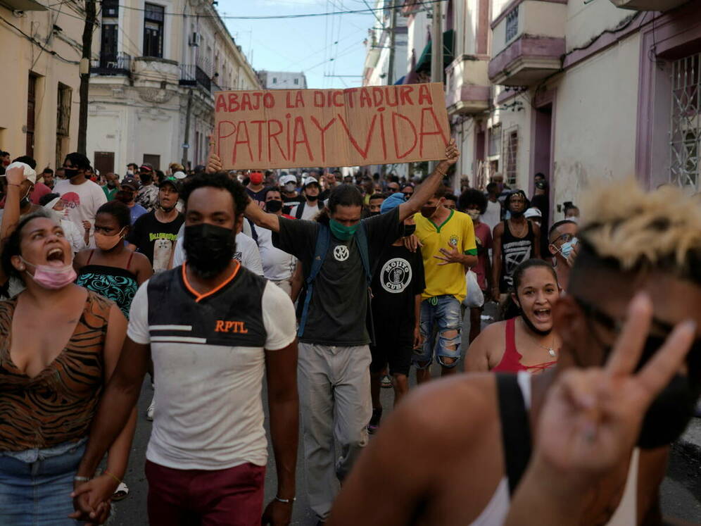 Cuban streets during the protests. Courtesy Reuters.