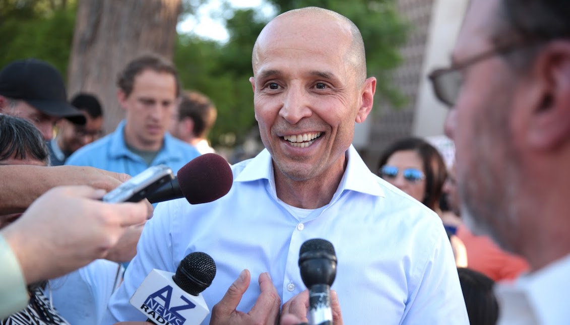 David Garcia after announcing his candidacy for the governorship of Arizona. Photo: Gage Skidmore