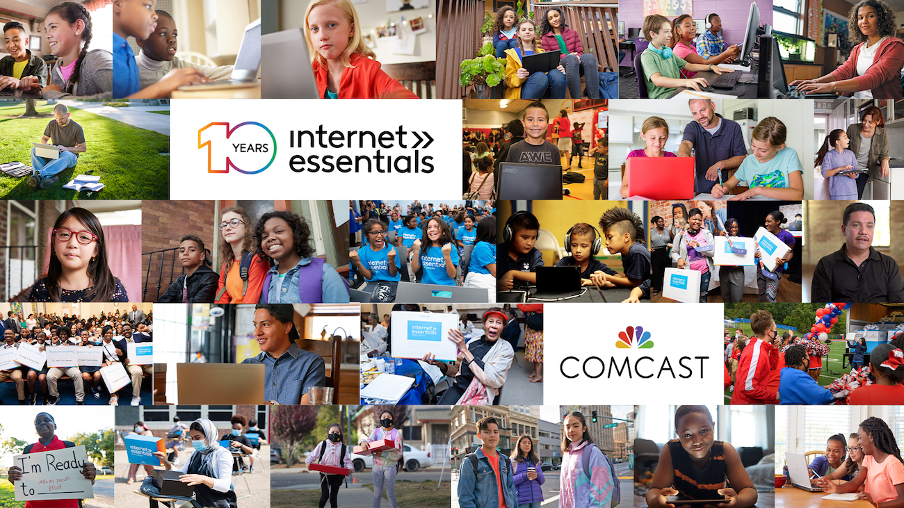Internet Essentials hit its 10-year anniversary. Graphic: Comcast.