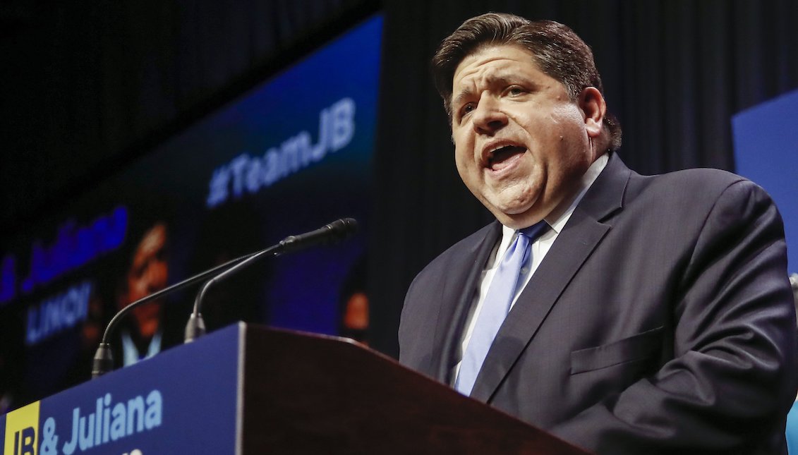 The Democratic candidate for the governorship of Illinois, J.B. Pritzker speaks to his supporters on Tuesday, March 20, 2018, at his headquarters on Election Night, in Chicago, Illinois (USA). Illinois voters went to the polls to choose who will compete in November's general election. Pritzker overwhelmingly defeated five other candidates. EFE / Tannen Maury