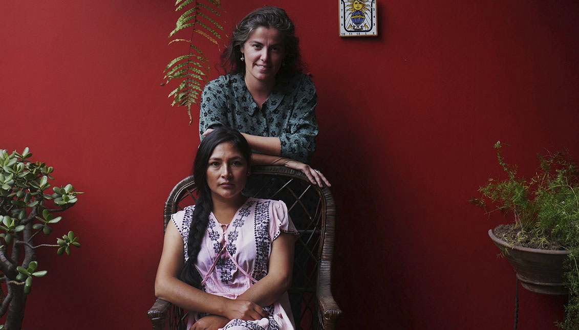 La directora de "Lina de Lima", María Paz González, junto a su protagonista, la actriz Magaly Solier. Cortesía de María Paz González.
