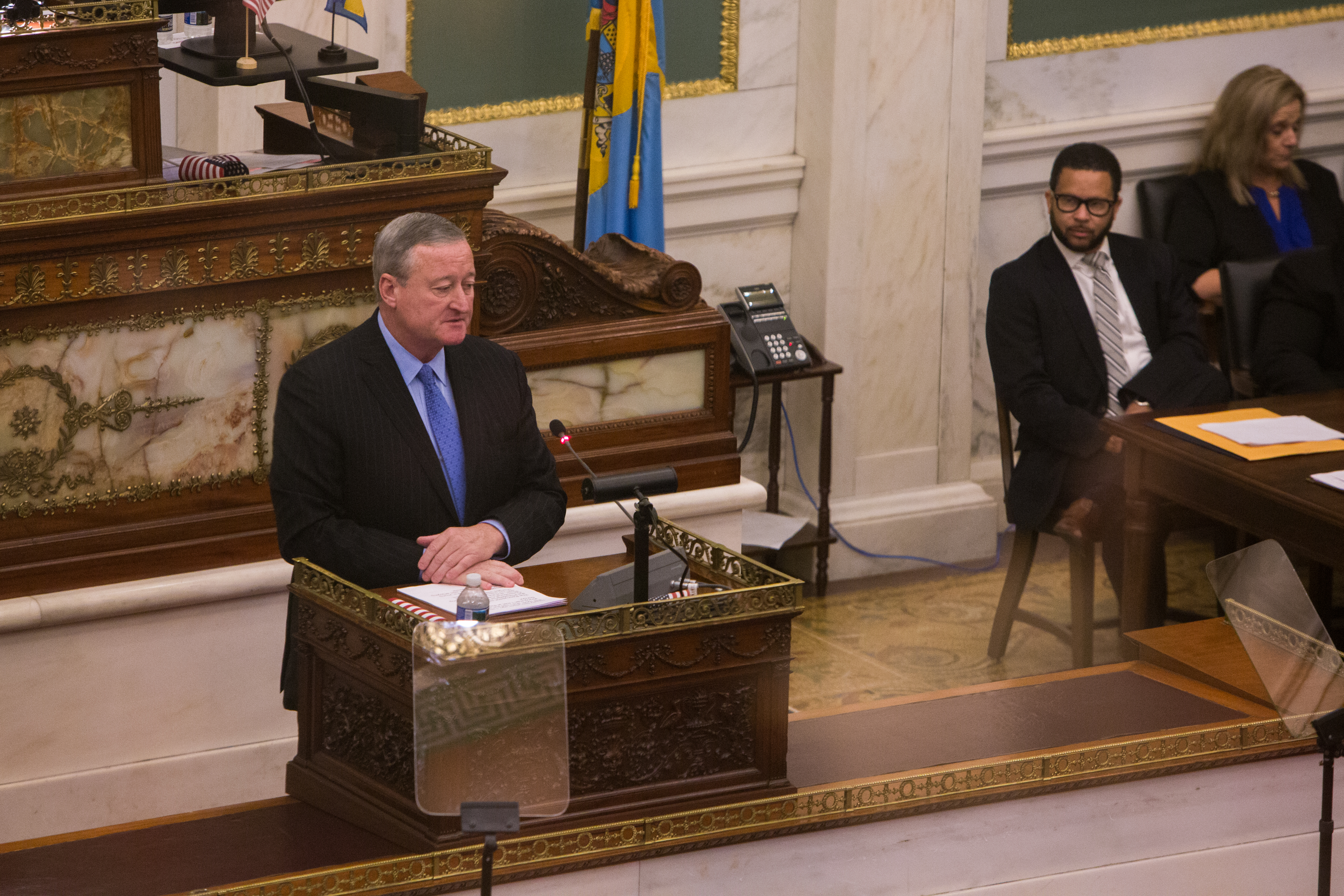 Mayor Jim Kenney at the School Reform Commission Conference last fall. Mayor Kenney will select nine of the 27 candidates proposed by the Education Nominating Panel to serve on the city's new Board of Education. Samantha Laub/AL DÍA News 