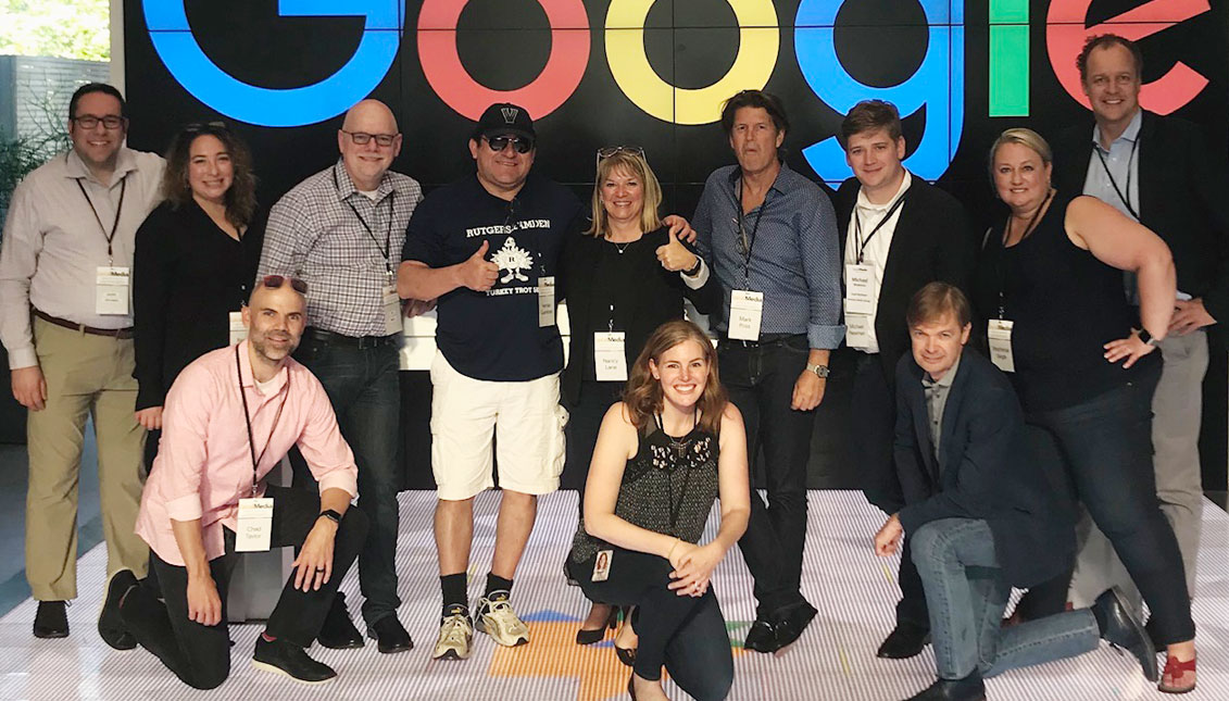 Hernán Guaracao (center) with colleagues at Google headquarteres in Silicon Valley. Photo: Courtesy of Hernán Guaracao