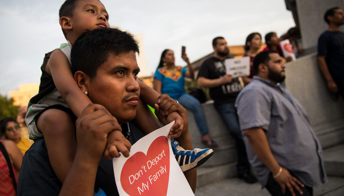NASHVILLE, TN - MAY 31 2018: Immigrant families and activists rallied outside the Tennessee State Capitol against HB 2315, a law that prohibits sanctuary city policies in the state. (Photo by Drew Angerer/Getty Images)