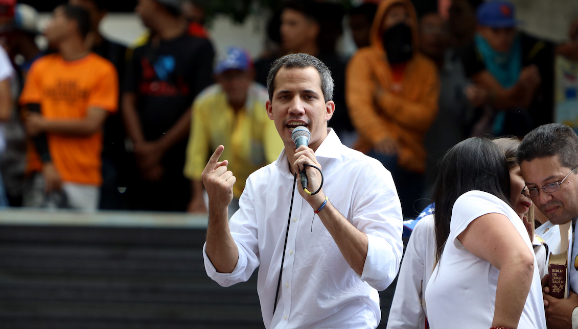 Juan Guaido insta a Venezuela a volver a las protestas para sacar a Maduro del poder, en noviembre de 2019. Fuente: Getty 