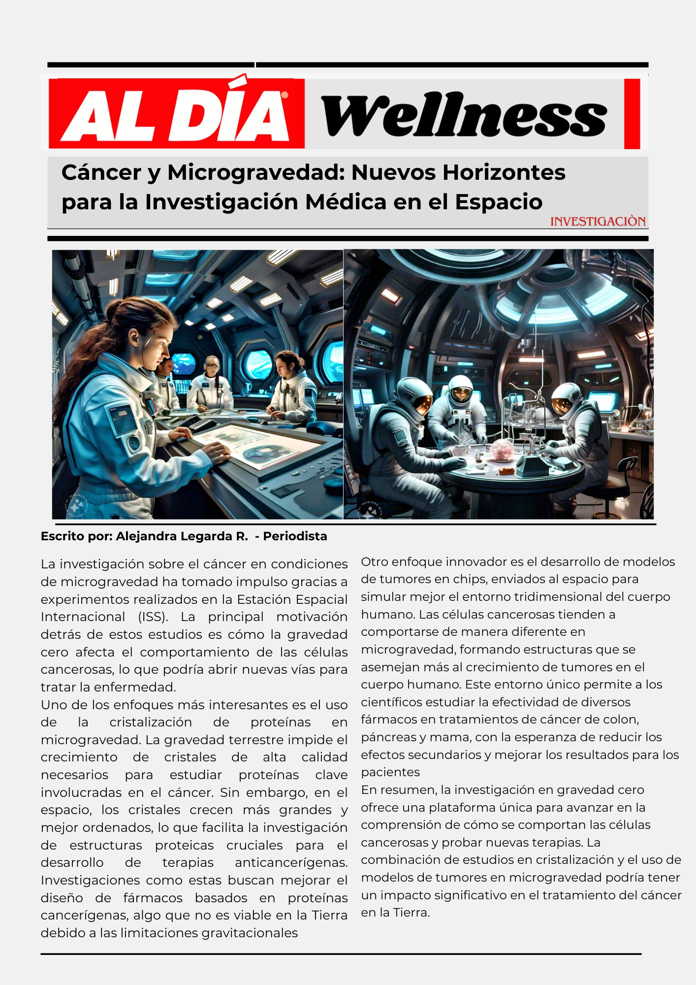 El Espacio y la posibilidad de curar el cáncer