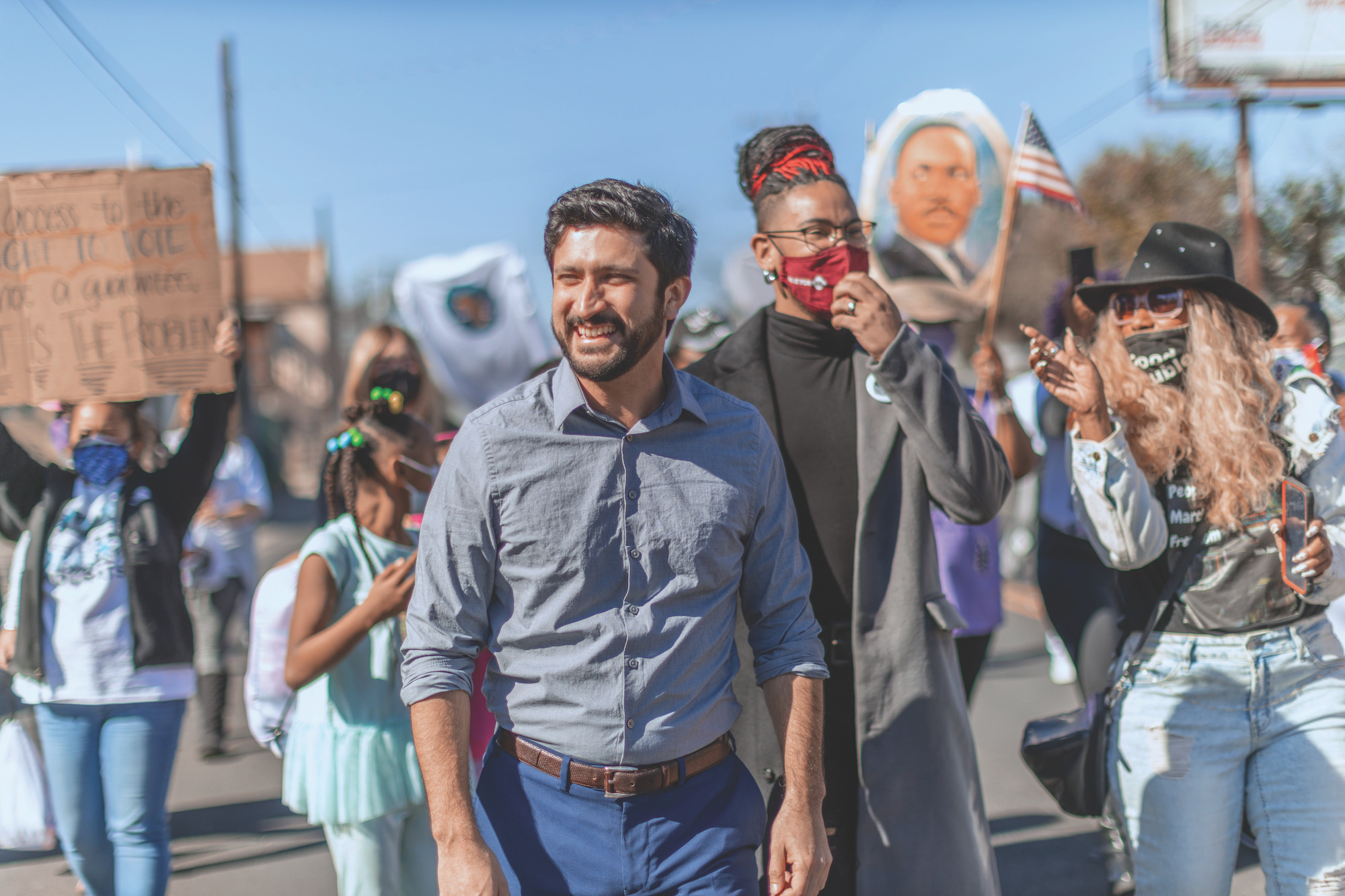 Greg Casar with supporters