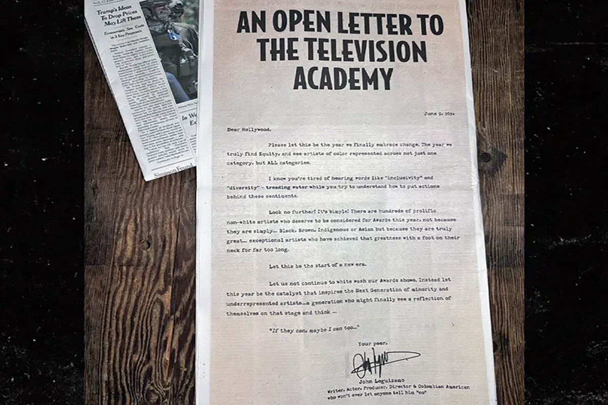 John Leguizamo urges the Television Academy to end whitewashing by taking out a bold full-page ad.