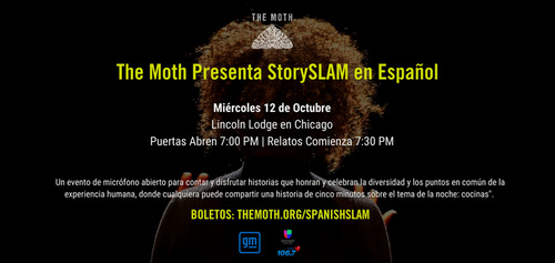 The Moth StorySLAM en Español's promotional image. Graphic: The Moth.