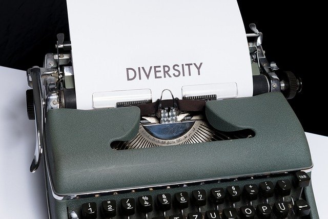 Typewriter with the word diversity