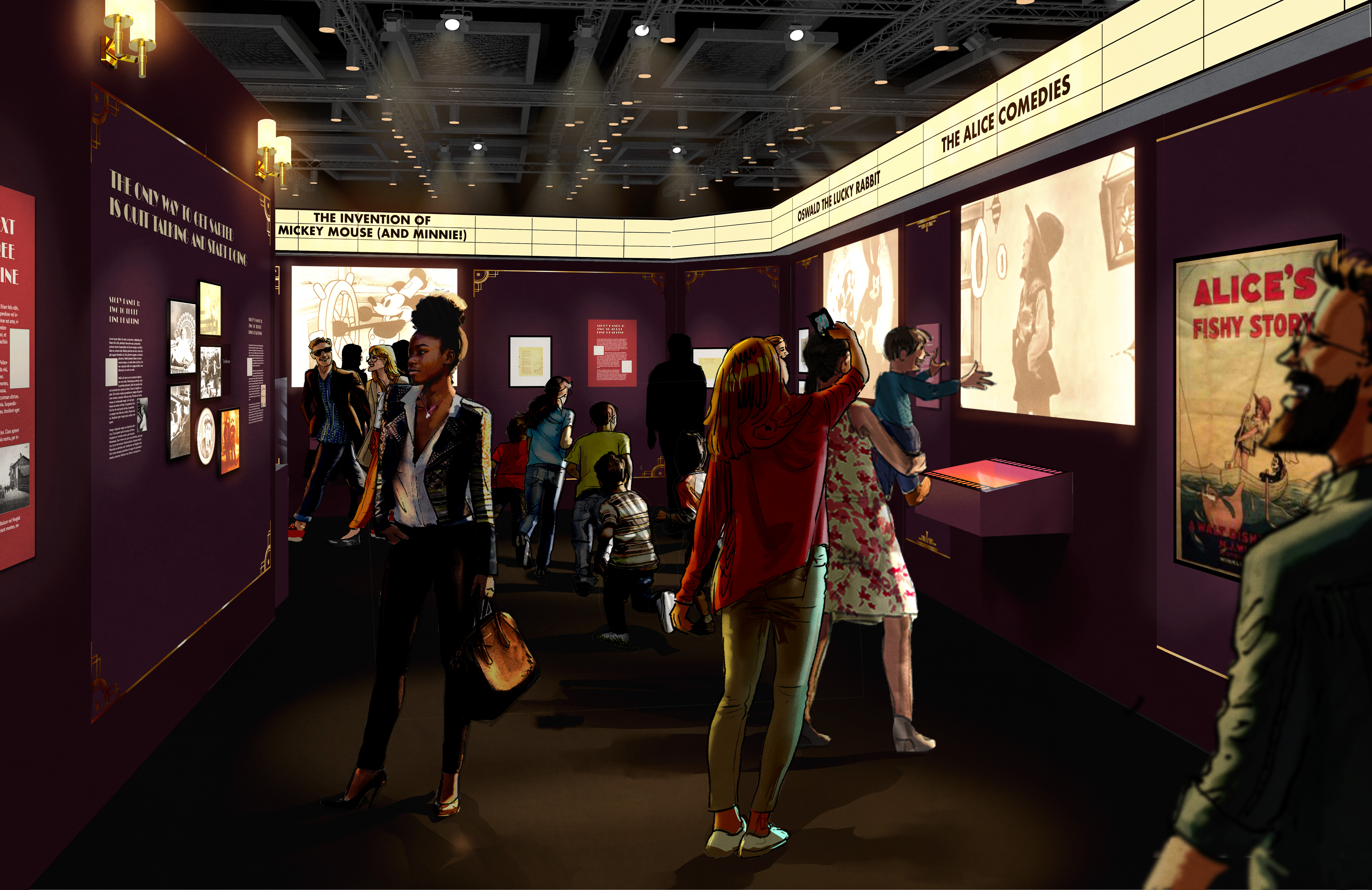 Rendering of the Where It All Began exhibit. Photo courtesy of The Walt Disney Company.