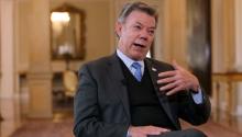 Colombian President Juan Manuel Santos answers a question during an interview granted to Agencia EFE in Bogota on Aug. 8, 2017. Santos is scheduled to end his mandate on Aug. 7, 2018. EFE/Mauricio Duenas Castaneda