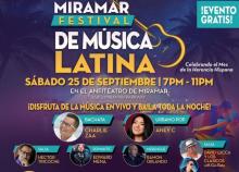 Official poster of the Latin Music Festival in Miramar.