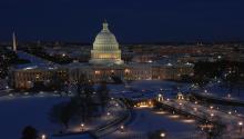Night and winter view of Washington D.C.
